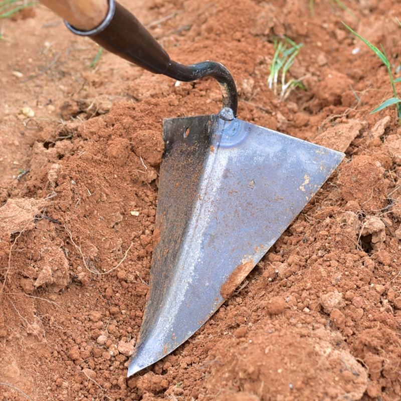 古达农具工具大全家用种菜三角开沟锄头小尖锄农用翻地松土三角锄参数