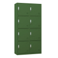 湘渭铁皮更衣柜宿舍储物柜钢制内务柜制式绿皮衣帽柜绿色8门更衣