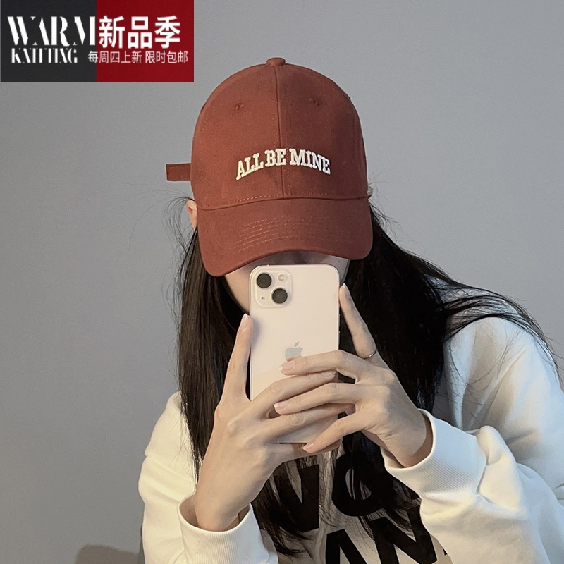 shanchao硬顶棒球帽女显脸小鸭舌帽韩国ins时尚深顶2023新款遮阳