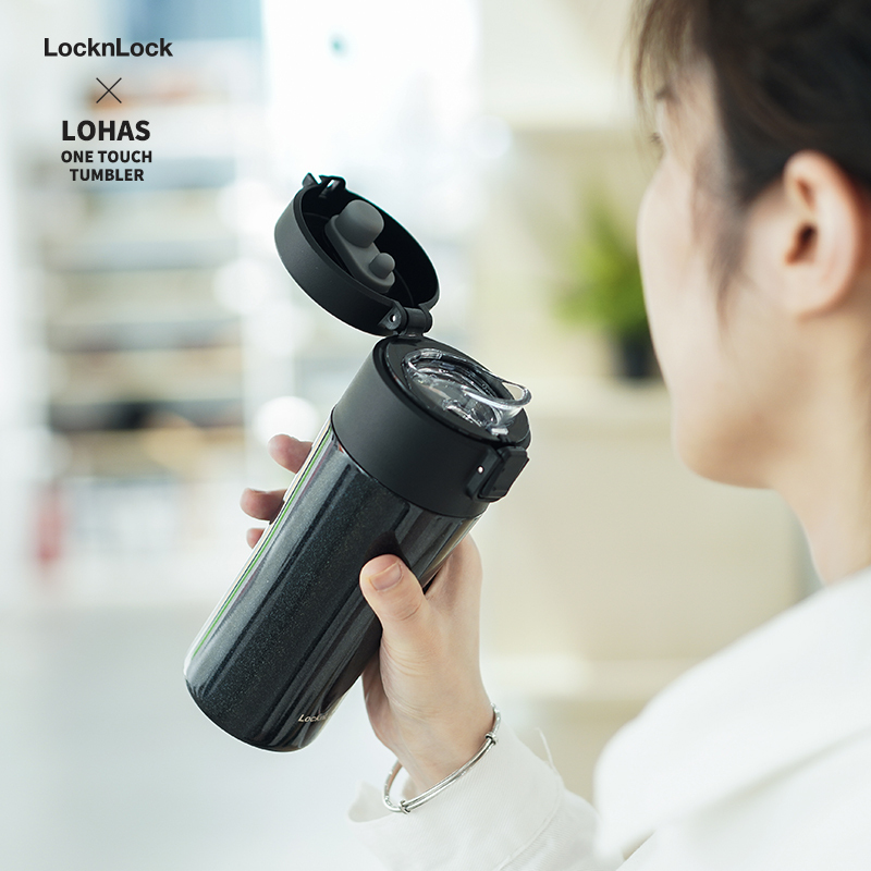 乐扣乐扣(LOCK&LOCK)鎏金杯 一键式弹跳保温杯316不锈钢商务便携保温保冷水杯子360ML