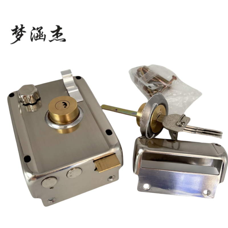 梦涵杰2.0厚度老式防盗门锁 MHJ-9368 通用型外装门锁 1套高清大图