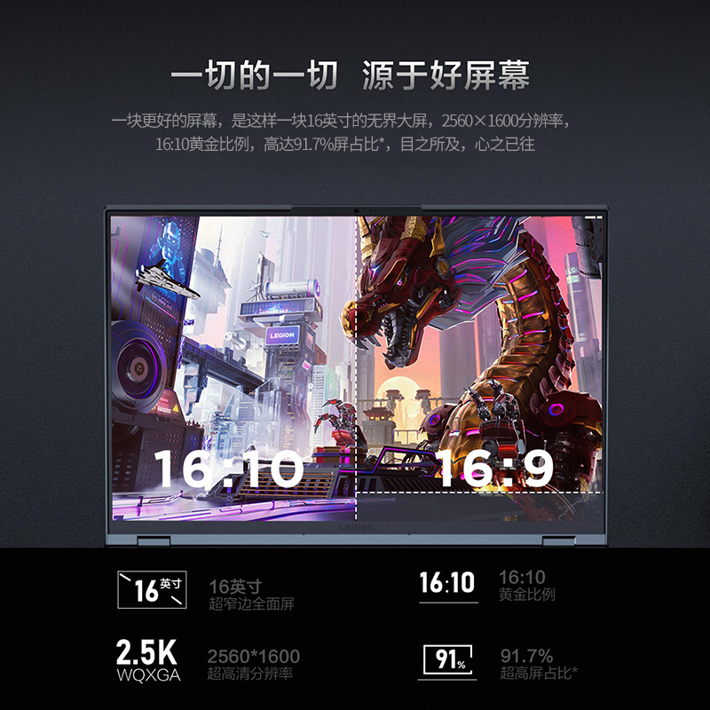 联想(Lenovo)拯救者R9000P 16英寸游戏本笔记本电脑(新锐龙 8核 R7-5800H 16G 512G RTX3060 2.5k 165Hz高色域)钛晶灰