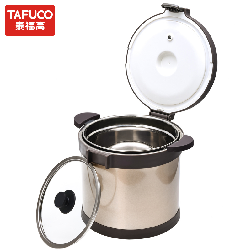 日本泰福高(TAFUCO) 免火再煮 真空焖烧锅保温桶 饭盒/提锅 304不锈钢保温慢炖锅节能锅 汤锅粥煲焖烧桶高清大图