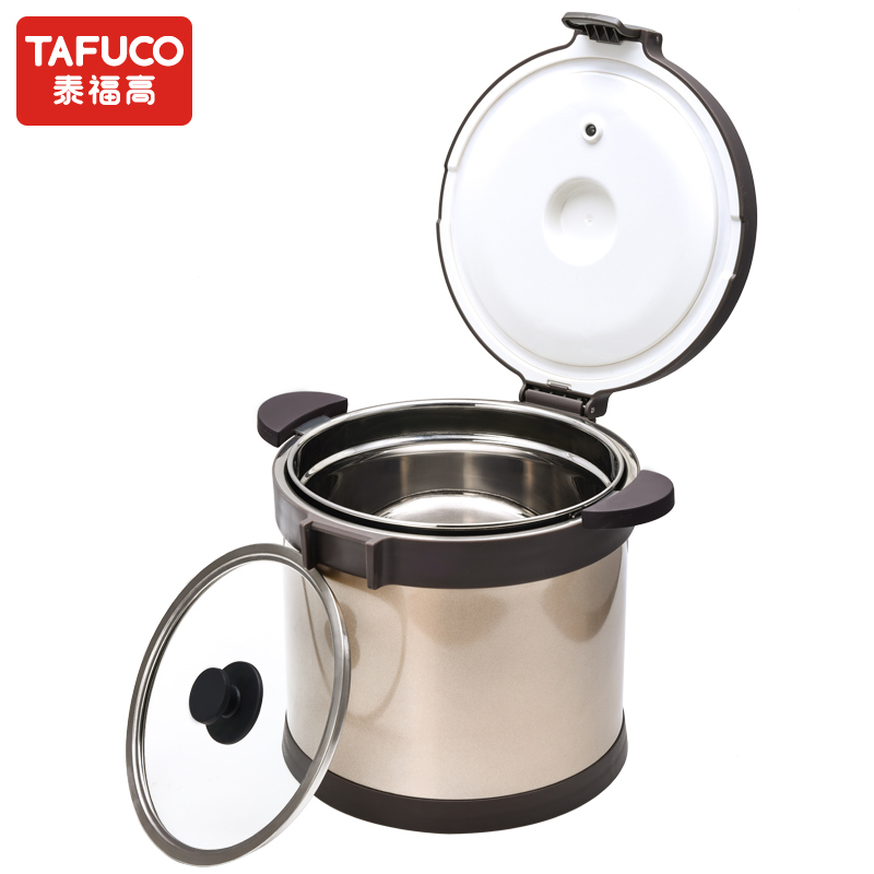 日本泰福高(TAFUCO) 免火再煮 真空焖烧锅保温桶 饭盒/提锅 304不锈钢保温慢炖锅节能锅 汤锅粥煲焖烧桶