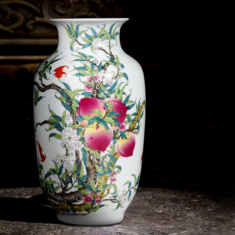 lichen 陶瓷花瓶摆件景德镇新中式家居装饰摆设办公室艺术品瓷器粉彩