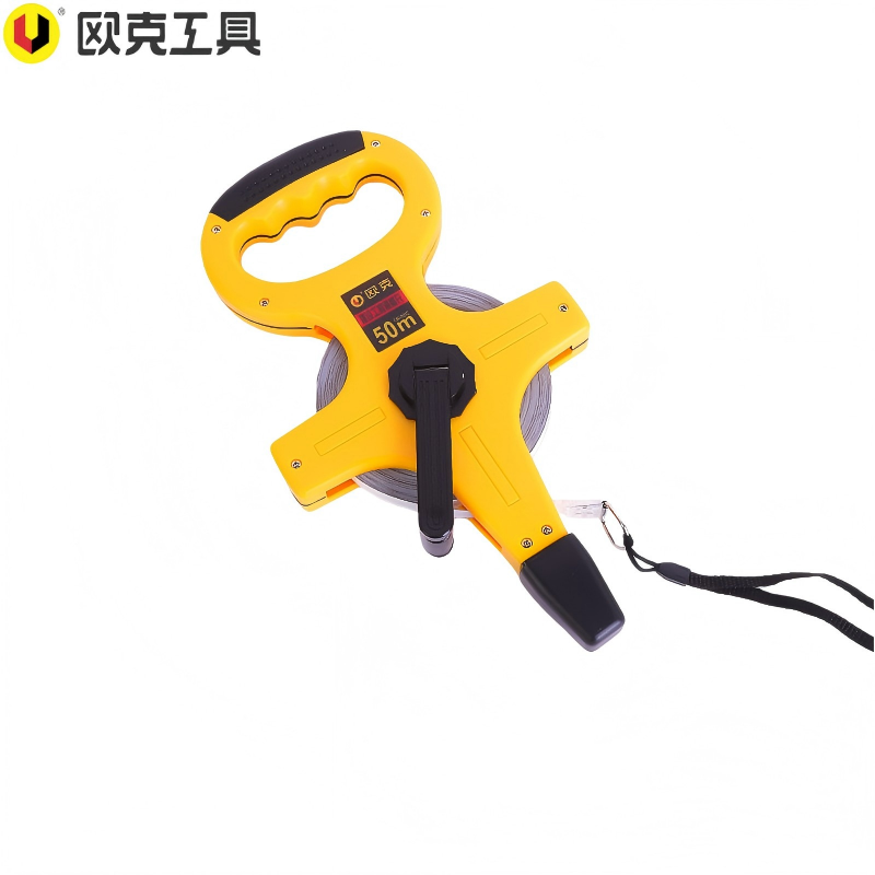 欧克 黄塑壳钢架尺手提式手摇钢卷尺 50mOK-1012 把高清大图