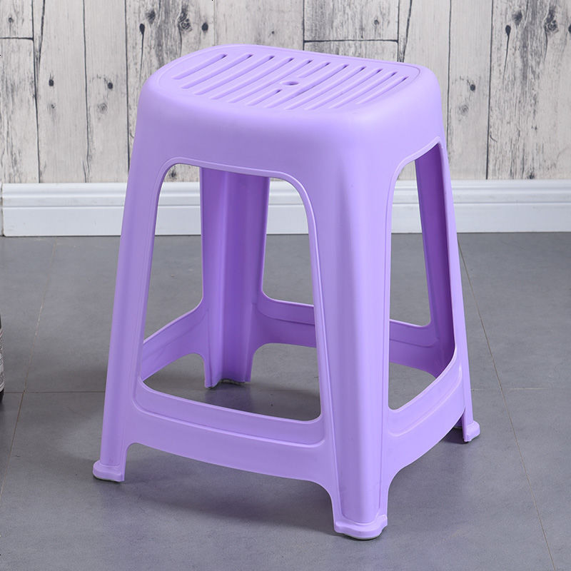 塑料凳子家用时尚创意椅子加厚凳子板凳塑料成人板凳高方凳餐桌凳 47cm高凳紫 8个