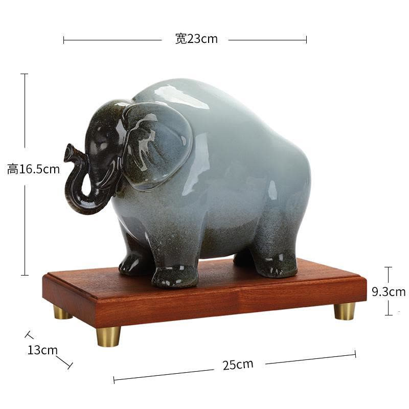 美帮汇创意陶瓷工艺品动物猪象摆件家居书房玄关电视柜装饰品摆设图片