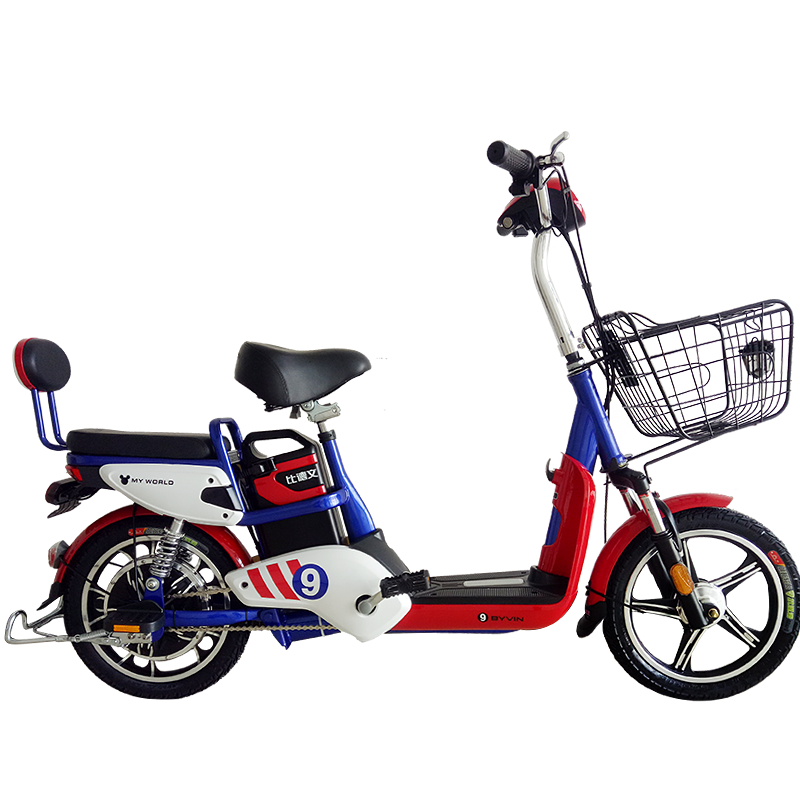 比德文48v锂电自行车成人电瓶车锂电池电动车16寸电动自行车