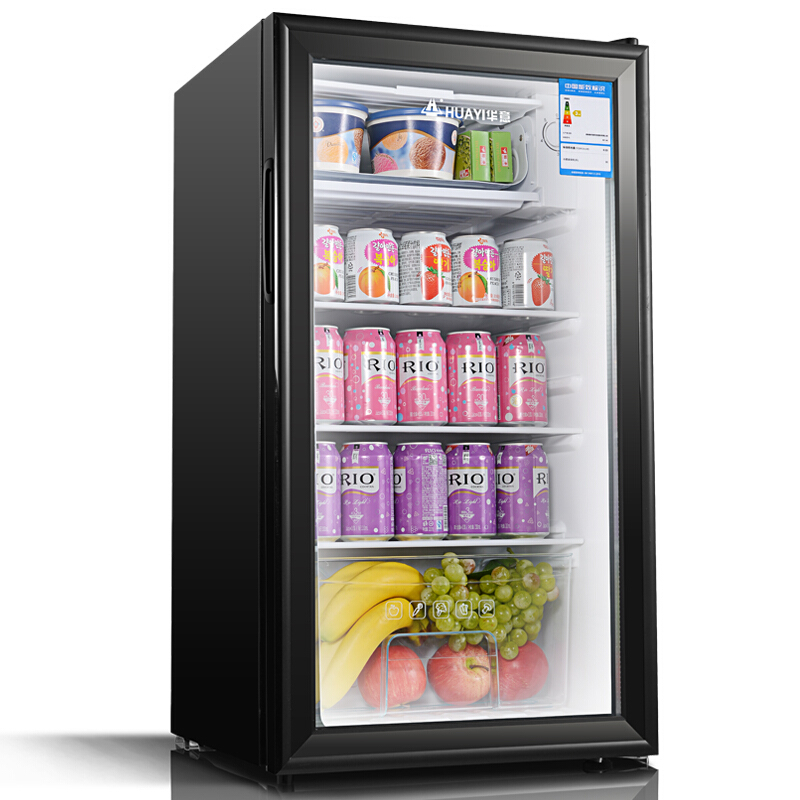 华意（HUAYI）BC-100 100L 冷藏展示柜商用冰箱冷藏柜保鲜柜超市饮料柜陈列柜展示柜冷藏商用冷柜立式冷柜 侧开