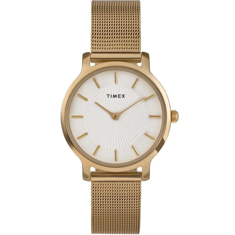 Timex /天美时石英指针款金色商务防水手表多功能都市休闲腕表