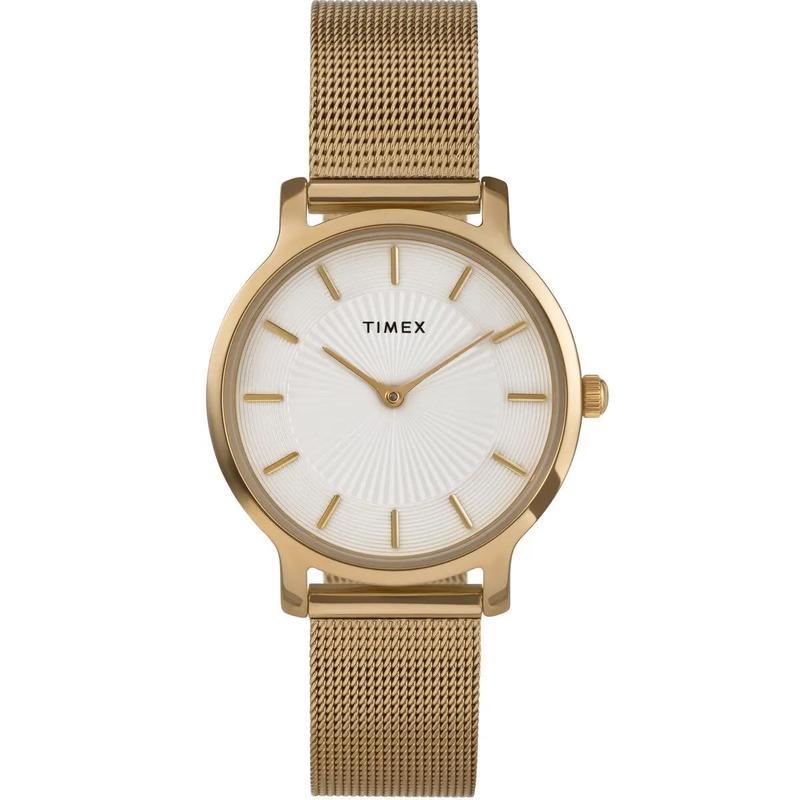 Timex /天美时石英指针款金色商务防水手表多功能都市休闲腕表