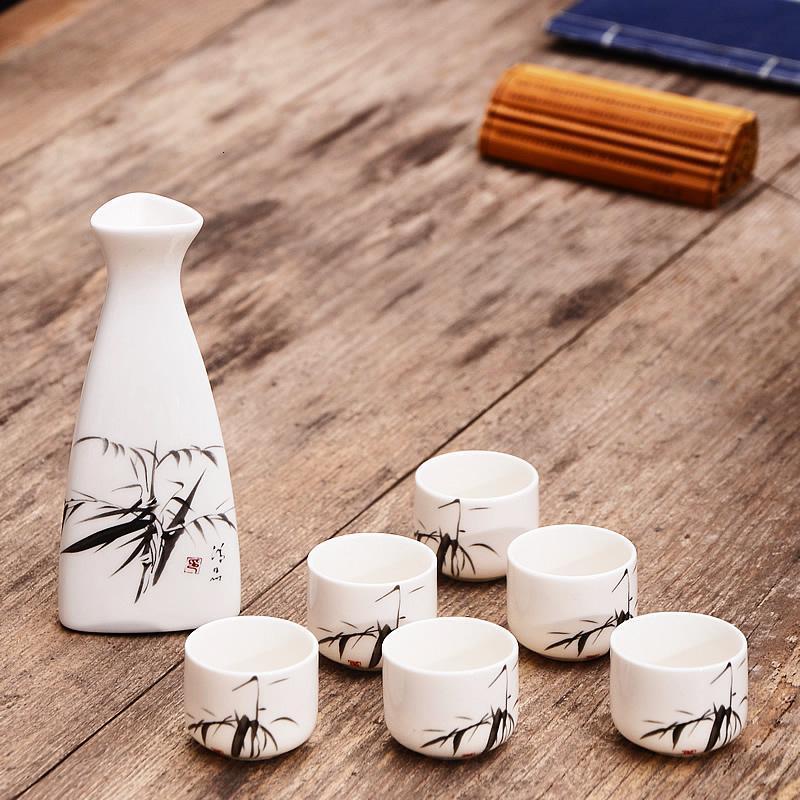 酒杯套装家用陶瓷酒具白酒杯仿古分酒器黄酒清酒壶青瓷小酒盅