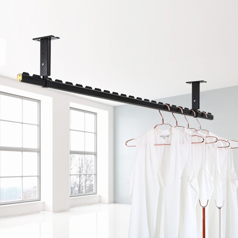 纳丽雅晾衣杆阳台顶装固定单杆晾衣架简易挂衣杆室外铝合金凉衣架吊顶