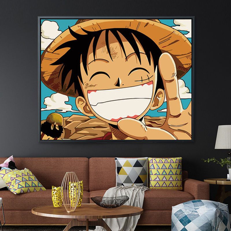 diy数字油画减压画人物动物卡通动漫填色画涂色油彩画手工装饰画