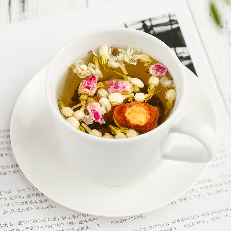 忆江南 水果花茶叶花草茶八宝茶玫瑰茉莉山楂组合养生茶216g高清大图