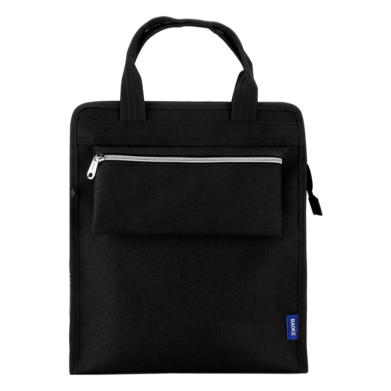 宝克(BAOKE)GW1004 商务手提包/水波纹高弹发泡料会议包 黑色 1个