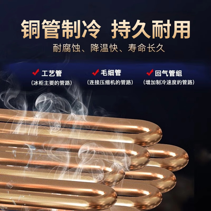 小鸭(xiaoya)冰柜商用卧式大容量冰箱家用冷藏冷冻保鲜铜管单双温超市冷柜-550单温款高清大图