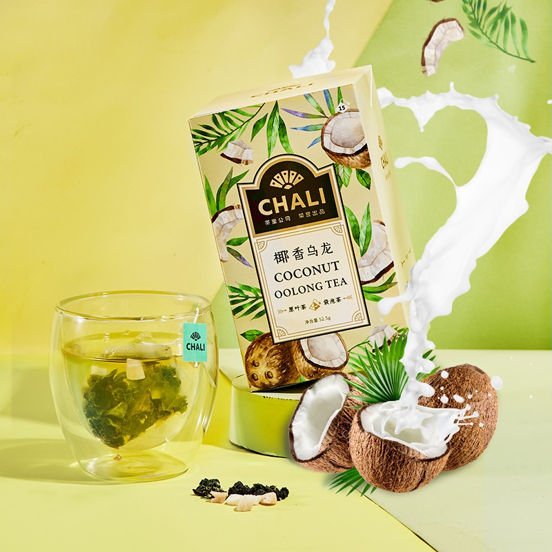 茶里ChaLi 椰香乌龙 奶香椰子乌龙茶三角袋水果茶茶包15袋装 单位:盒