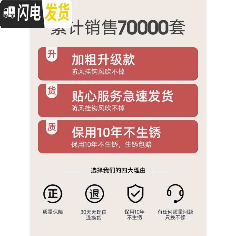 三维工匠不锈钢多夹子晾衣架晒袜子衣夹内衣家用婴儿凉防风挂钩多功能 不锈钢弧形-8夹(3只装)节省空间家居常备 1个高清大图