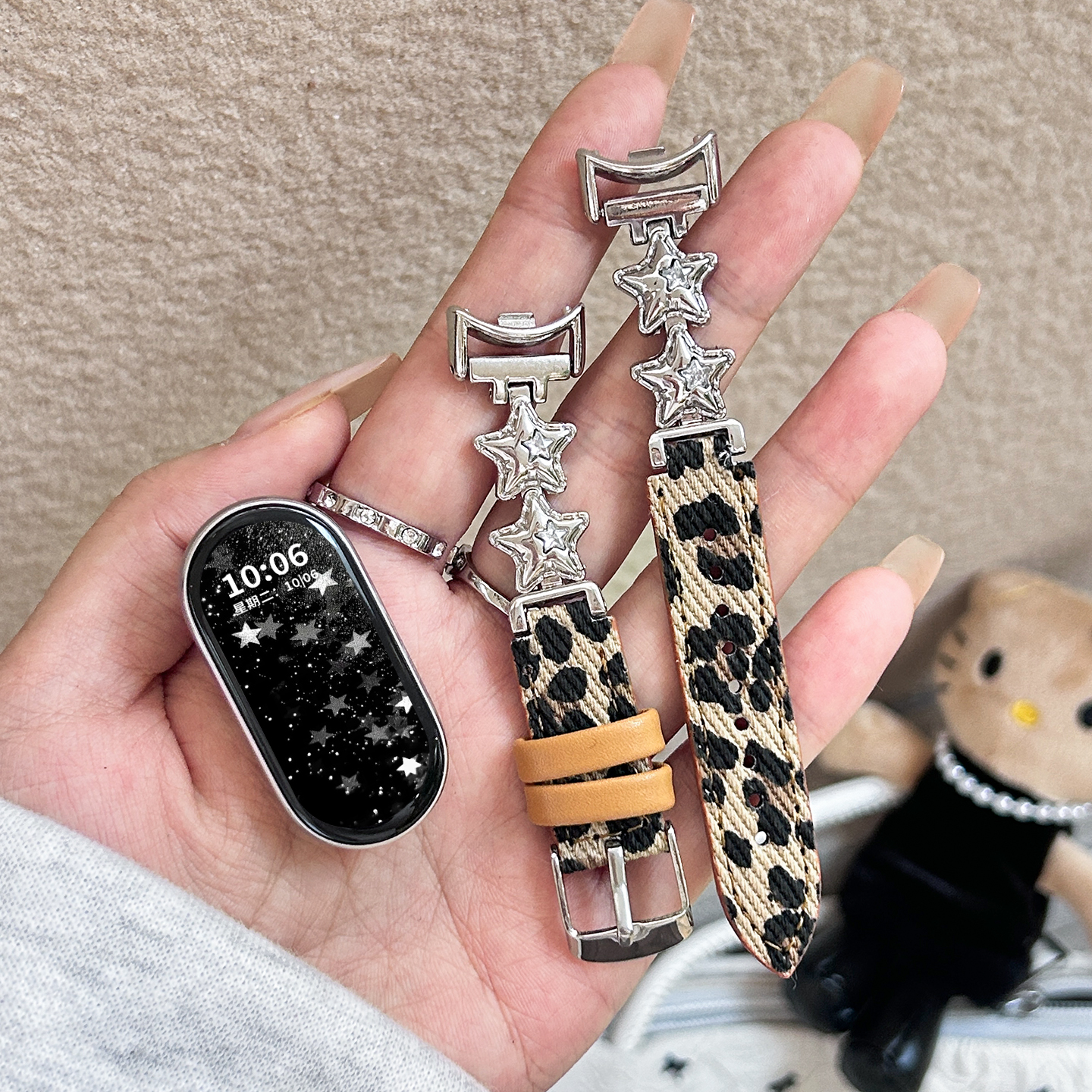 猫咪毛绒挂脖套适用小天才Z11电话手表表带3139B 黄色 9p