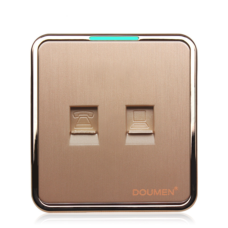 86型暗装墙壁开关插座面板套餐电源家用玫瑰金拉丝开关