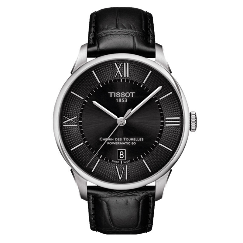 天梭(TISSOT)手表 杜鲁尔系列钢带机械手表正装 时尚商务皮带 T099.407.11.038.00 机械表 男