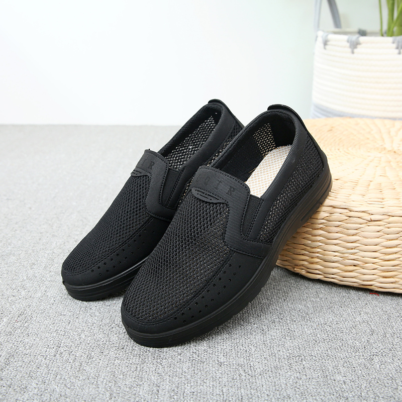 夏季老年老人男鞋透气网布爷爷鞋防滑老北京布鞋新款中老年爸爸鞋