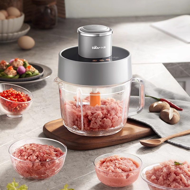 小熊绞肉机家用电动小型全自动多功能肉馅粗细料理机新款官方正品2L智能款[原装1副刀头]高清大图