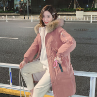 JINXIU SHIRT鼎丰纯色大毛领羽绒服女中长款过膝2020冬新款时尚加厚宽松潮女士羽绒服流外套1929-290