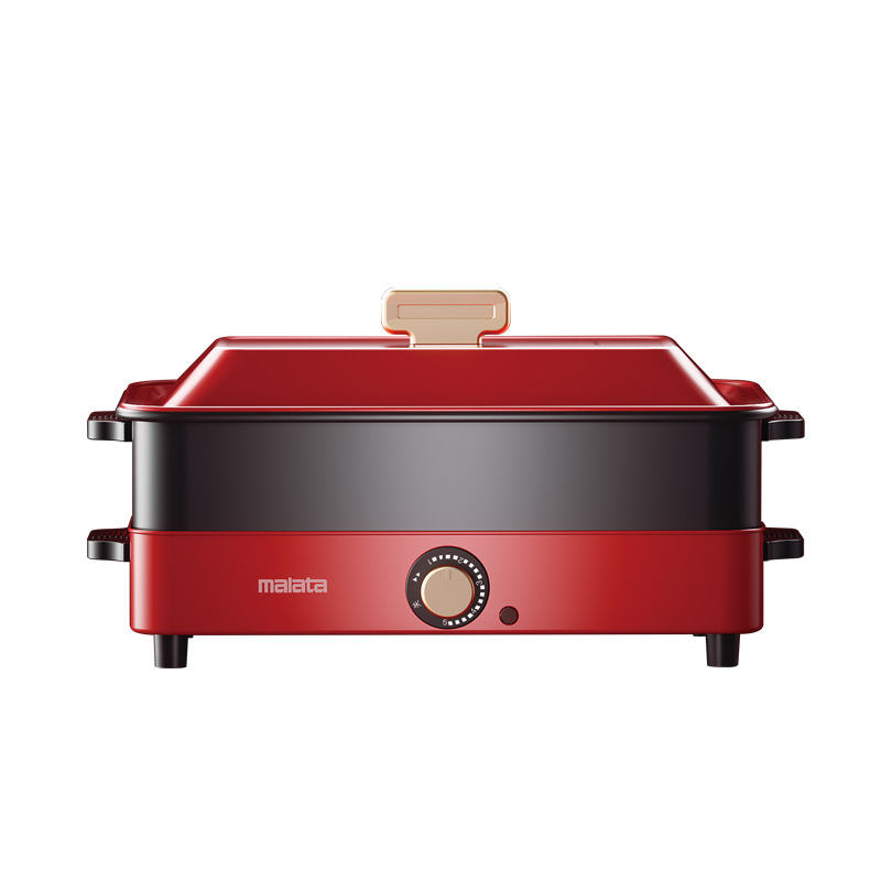 万利达malata-多功能韩式料理锅一锅两盘火锅不粘烤盘 多功能料理锅 WLD-L118!高清大图
