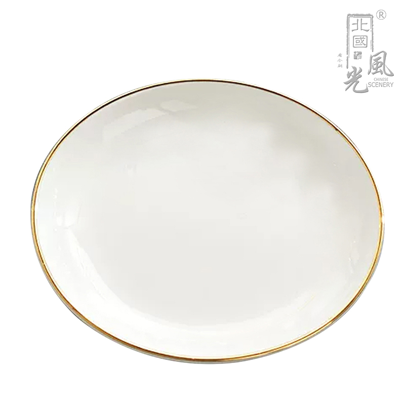 北国风光骨瓷盘碟镶金高清大图