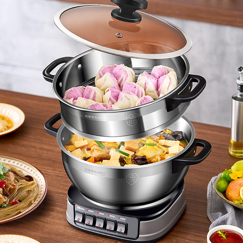 荣事达电炒锅6L多功能不锈钢单笼RDG-ZH32GB6-316高清大图