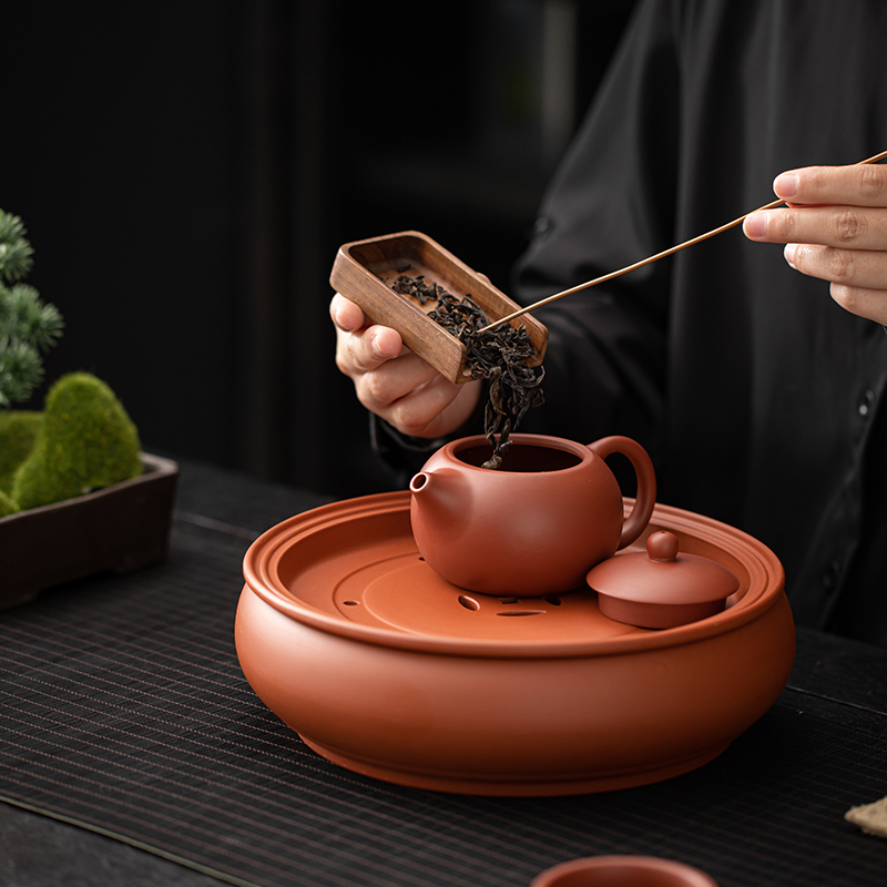 苏氏陶瓷(SUSHI CERAMICS)紫砂西施壶4杯配紫砂蓄水茶盘功夫茶具便捷茶具套装