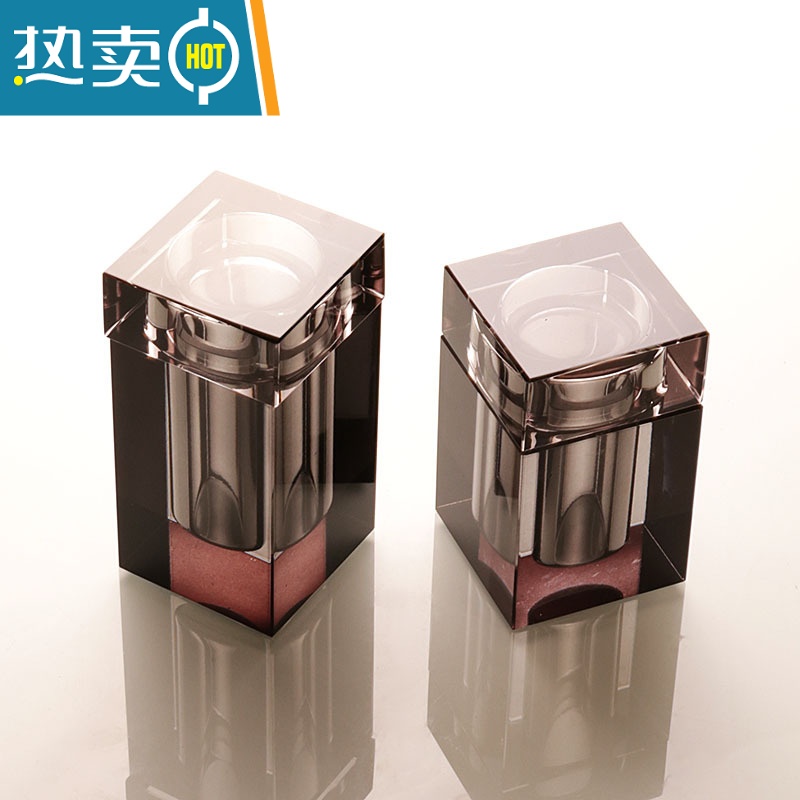 敬平现代欧式创意玻璃灰色棉签盒套装家用客厅纸巾盒茶几套装 棉签筒丨金色牙签高清大图