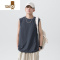 YANXU运动背心男士夏季潮牌ins健身无袖坎肩衣服白色打底衫短袖t恤