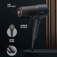 飞利浦(PHILIPS)电吹风机 大功率家用恒温电吹风 负离子护发吹风筒 高速吹风护发系列可折叠手柄 BHD538/25