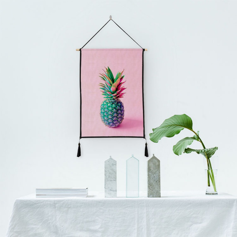 美帮汇北欧 菠萝系列挂画挂毯壁挂 客厅走廊房间装饰挂画高清大图