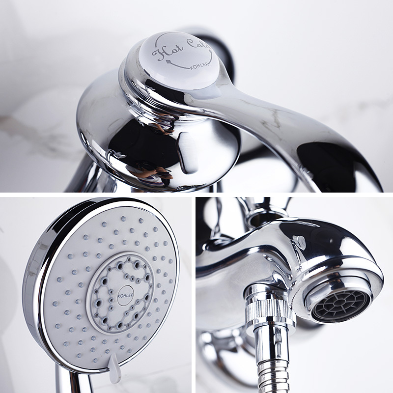 科勒kohler浴缸花洒龙头菲尔法斯挂墙式浴缸花洒龙头套装r8654tbcp