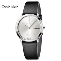 卡尔文·克莱恩(Calvin Klein)手表 MINIMAL系列 简约 皮革表带 石英表 男女通用K3M221