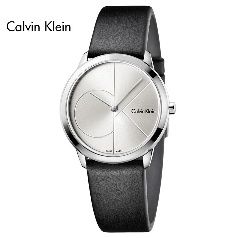 卡尔文·克莱恩(Calvin Klein)手表 MINIMAL系列 简约 皮革表带 石英表 男女通用K3M221