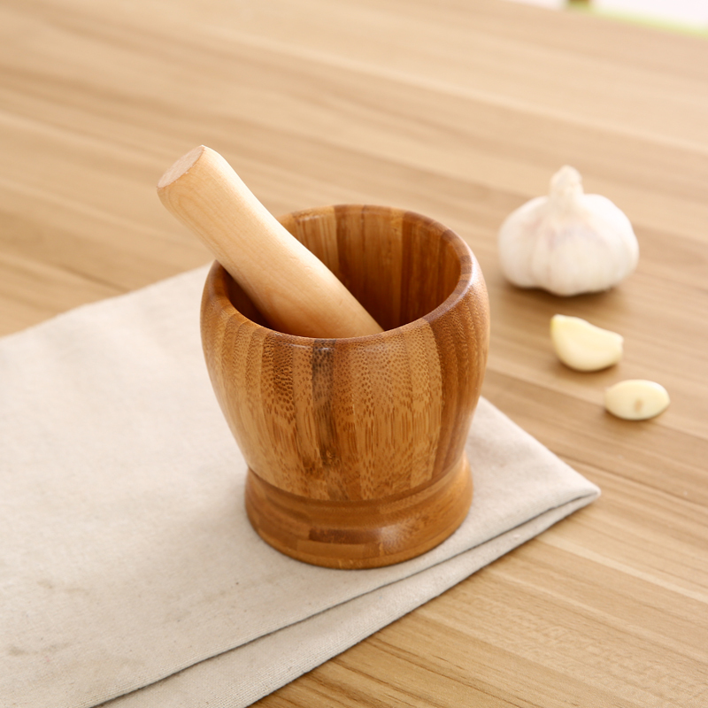 工具捣碎蒜泥楠竹捣蒜罐厨房捣蒜器臼子纳丽雅家用小压蒜大姜器器2
