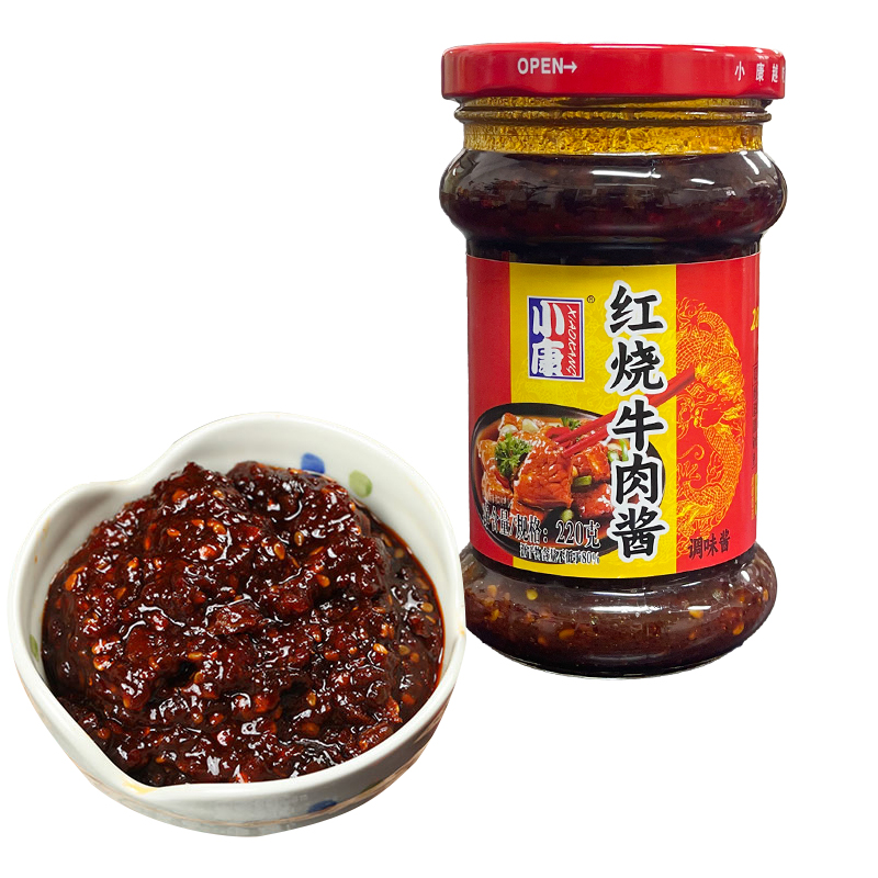 小康(XIAOKANG) 红烧牛肉酱 220克*2瓶 佐餐下饭酱拌米饭拌面火锅蘸酱麻酱辣椒酱高清大图