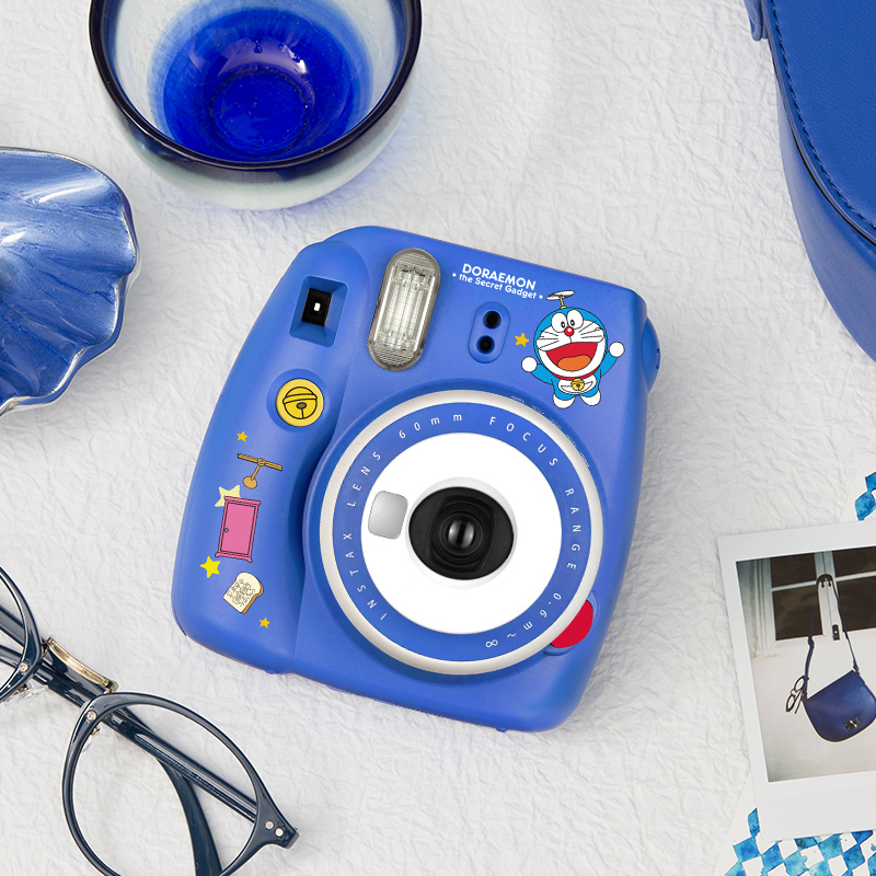 富士(FUJIFILM)INSTAX 立拍立得 一次成像胶片相机 mini9哆啦A梦 富士定制款 套餐四(含礼盒+相纸)