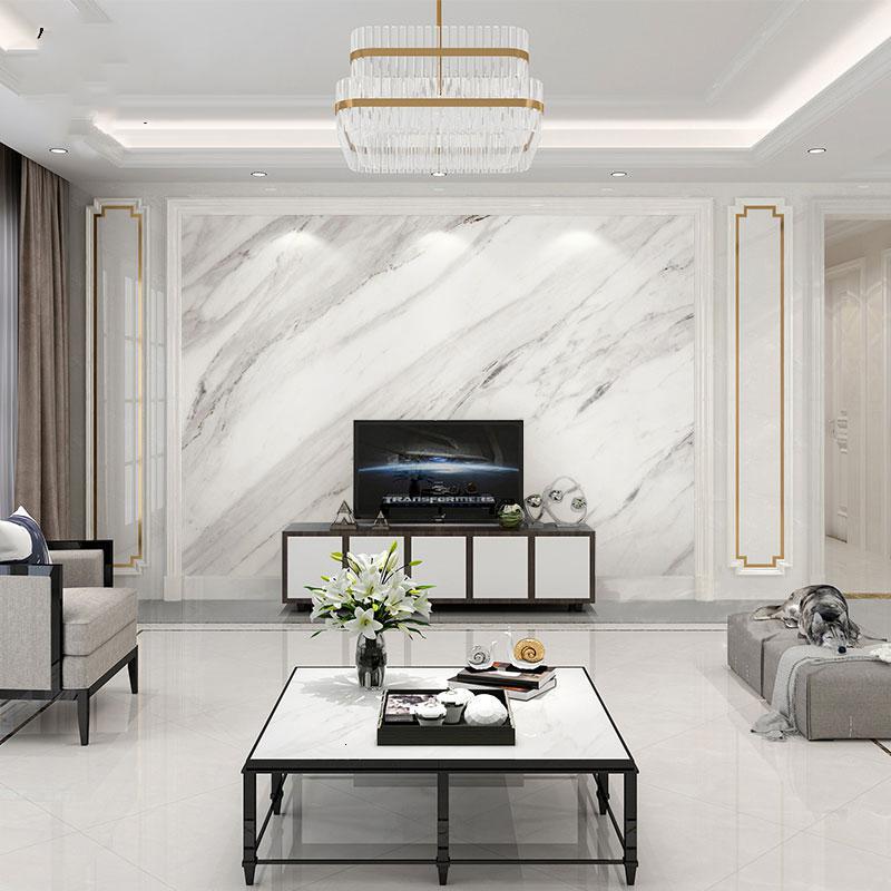壁纸现代简约鱼肚白闪电客大理石客厅电视背景墙壁布3d无缝墙布定制