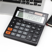 宝克(baoke) EC5823太阳能电子计算器12位财务金融办公专用计算器学生用多功能大屏显示计算器