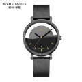 welly merck 威利默克手表男石英表敦煌超薄学生防水个性男士时尚潮流男表WM02M 敦煌男表纯色真皮表带款