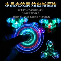 昆吾锋手指陀螺金属成人发光指尖陀螺男孩女孩合金绝版夜光减压儿童玩具 深灰色 圆盘蓝色蜘蛛侠