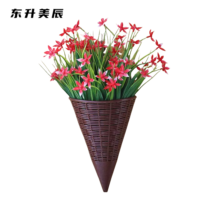 东升美辰 棕色挂篮仿真花14.5*31.5cm DS-BH243 套高清大图