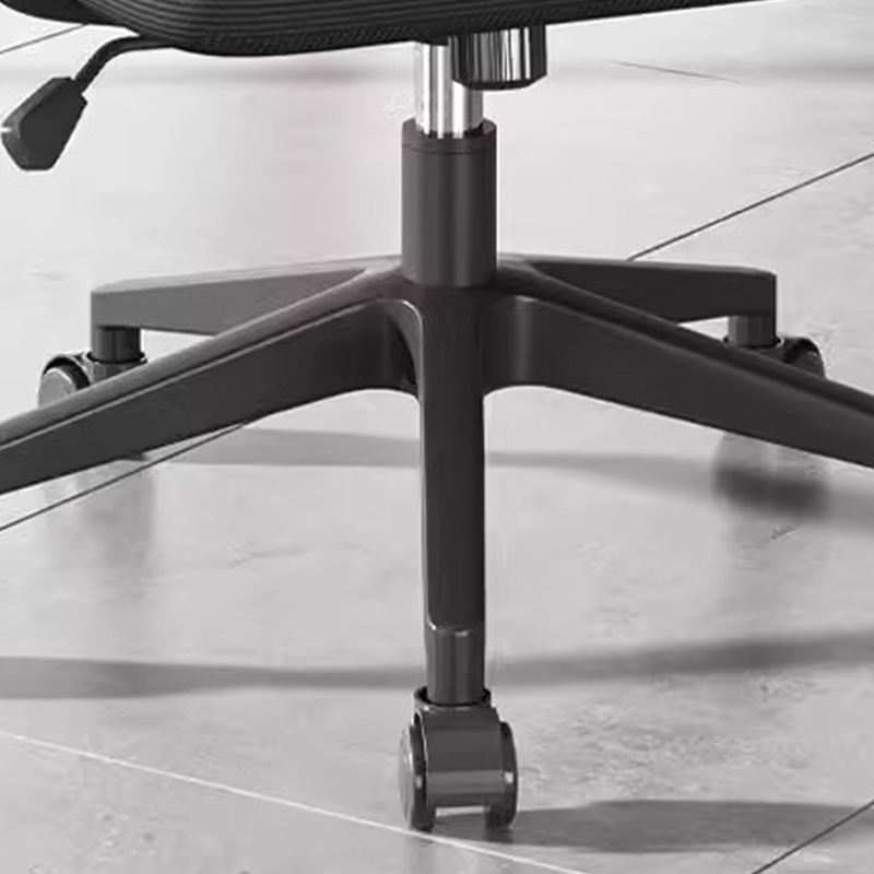 利特莱依办公椅子电脑椅舒适久坐家用办公室职员会议工位座椅靠背升降转椅[升级滑轮款]黑框黑网+升降头枕(宽厚腰拖)加厚海绵高清大图